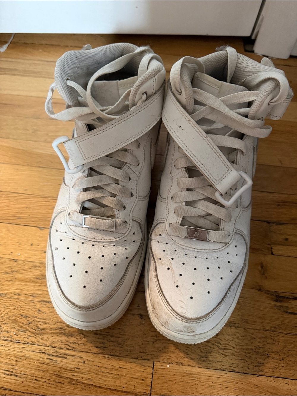 Nike Kids White High-Top Sneakers with Strap
